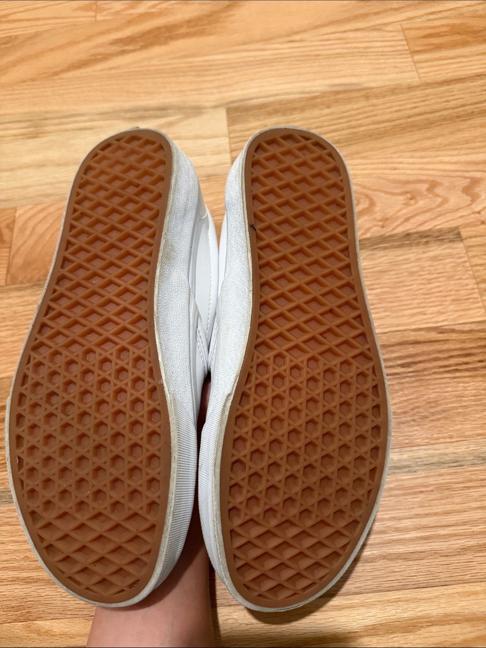 Vans White Leather Slip-On Sneakers - Picture 3 of 4